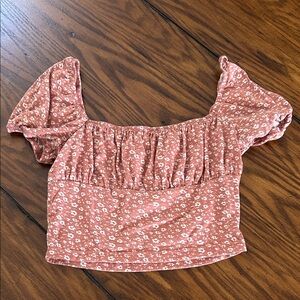 SHEIN Pink Floral Crop Top